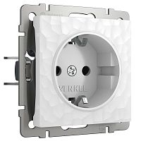 Розетка с заземлением без рамки Werkel Hammer 1-м. белый картинка